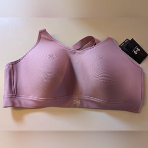 Under Armour Sports Bra 2X Pink High Support NWT Criss Cross back